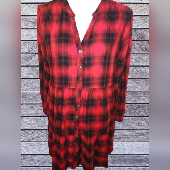 Knox Rose Dresses & Skirts - Knox Rose Buffalo Shirt Dress